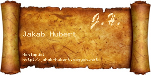 Jakab Hubert névjegykártya